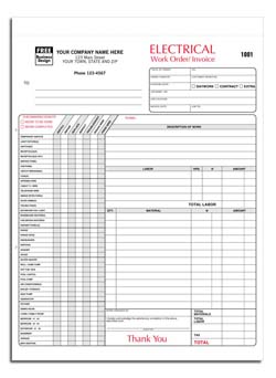 Electrical Work Order / Invoice Electrical Work Order / Invoice