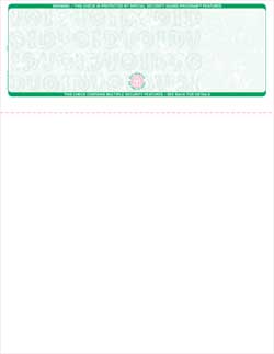 Blank Laser Check Stock  - Top